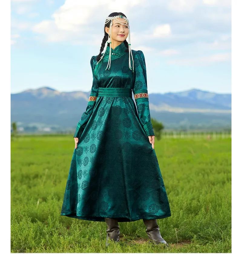 mongolian dress 13th Century Women's Deel-traditional Mongolian Deel Robe-handmade National Costume, Festival Outfit, Ethnic Clothing Gift, Nomadic Caftan