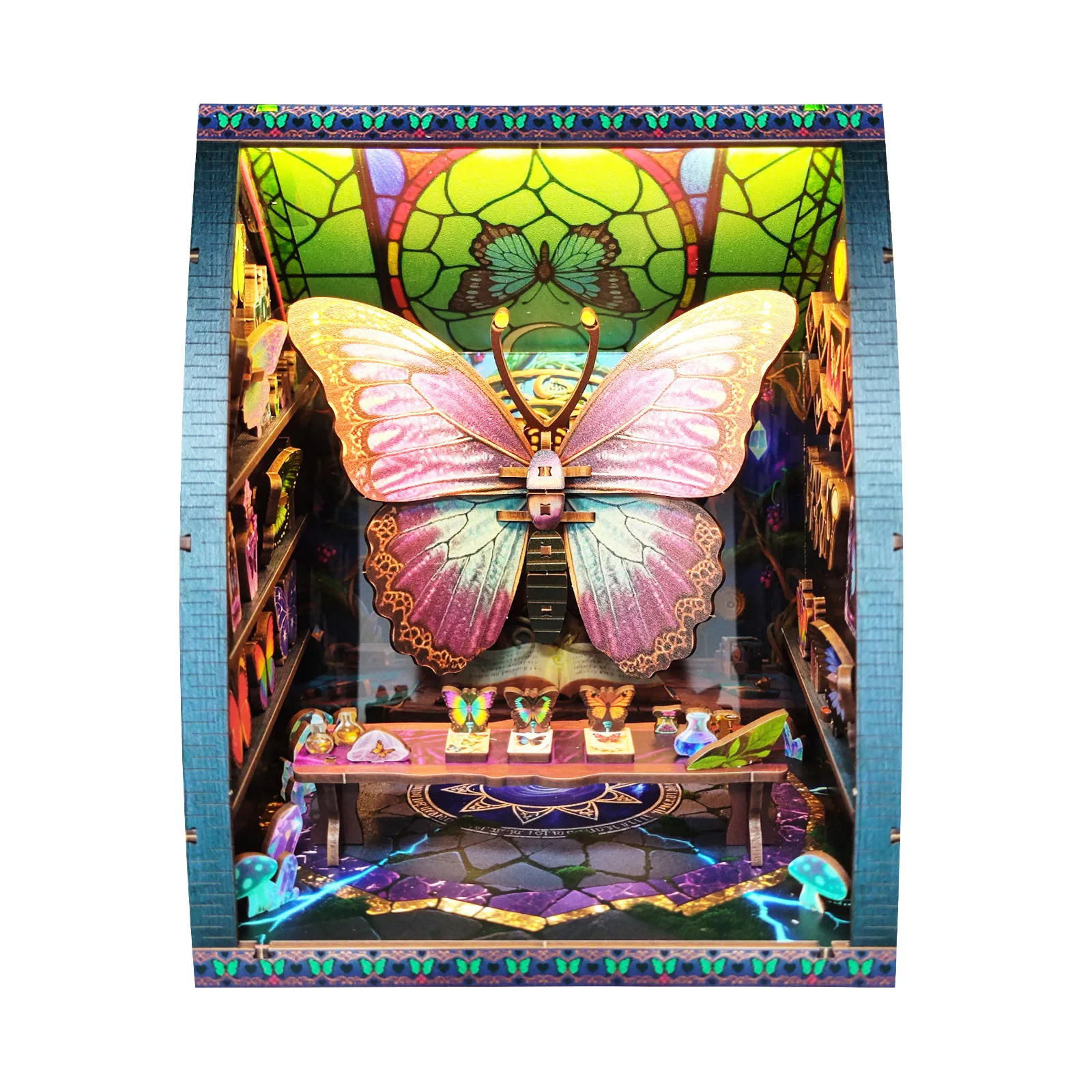 Modelo de casa de coleção de borboletas DIY - Casa de bonecas cênica artesanal criativa |   Quebra-cabeça educacional brinquedo arte casa presente de aniversário 2025