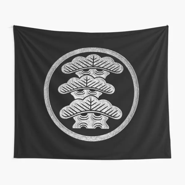 Sankai Matsu Kamon In Silver Foil  Tapestry Hanging Bedroom Decoration Room Wall Mat Towel Yoga Home Colored Travel Art