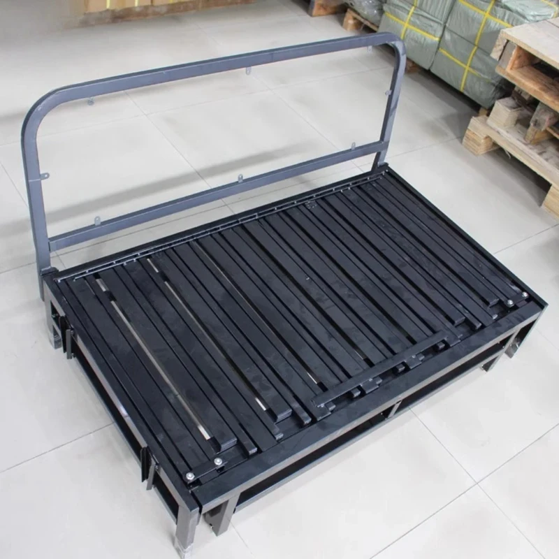 dual-purpose hardware three-section pulling and retractable folding sofa iron hidden bed frame