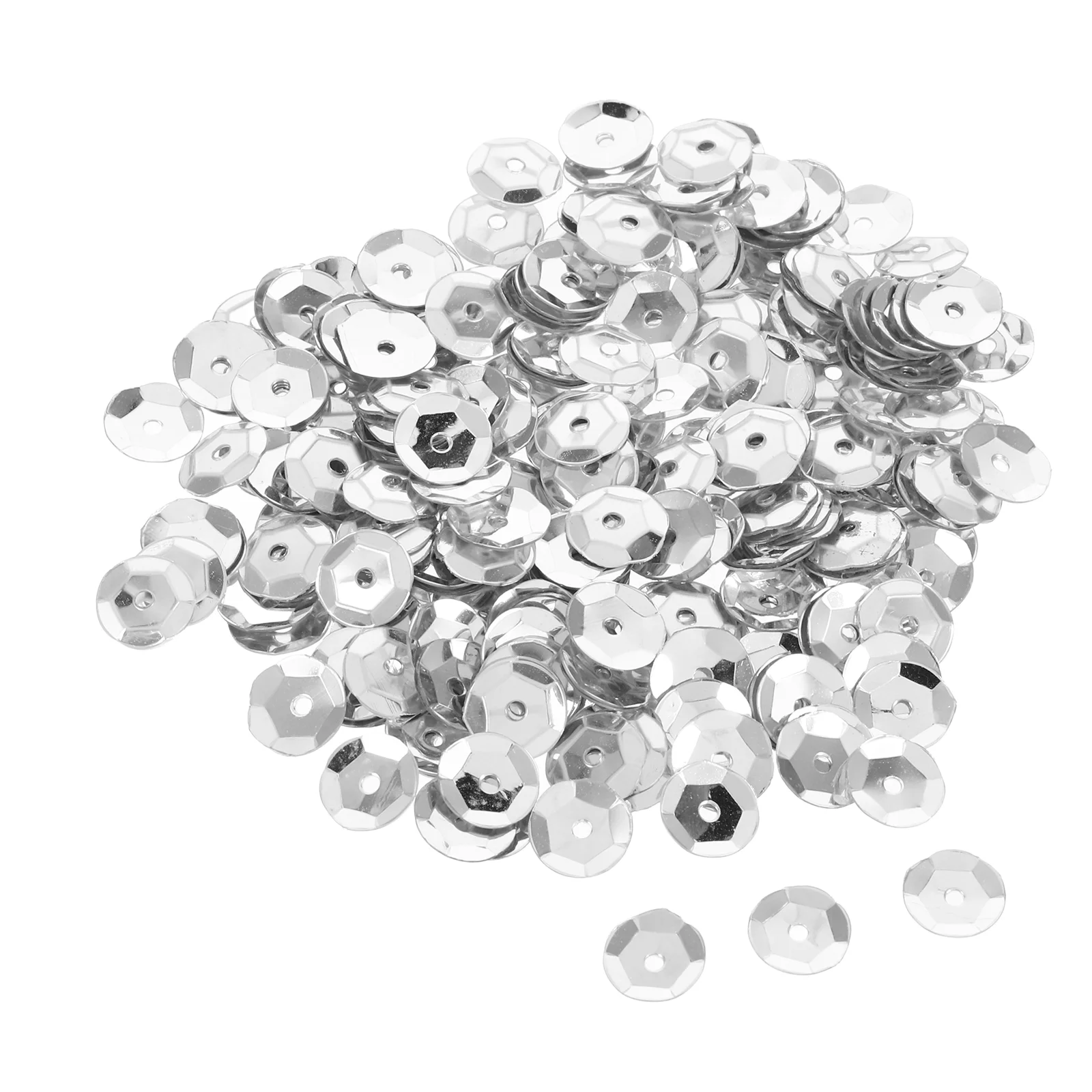 800 Pcs Round Curved Sequins Shiny Bulk Iridescent Beads Pvc Flat Loose for Crafts