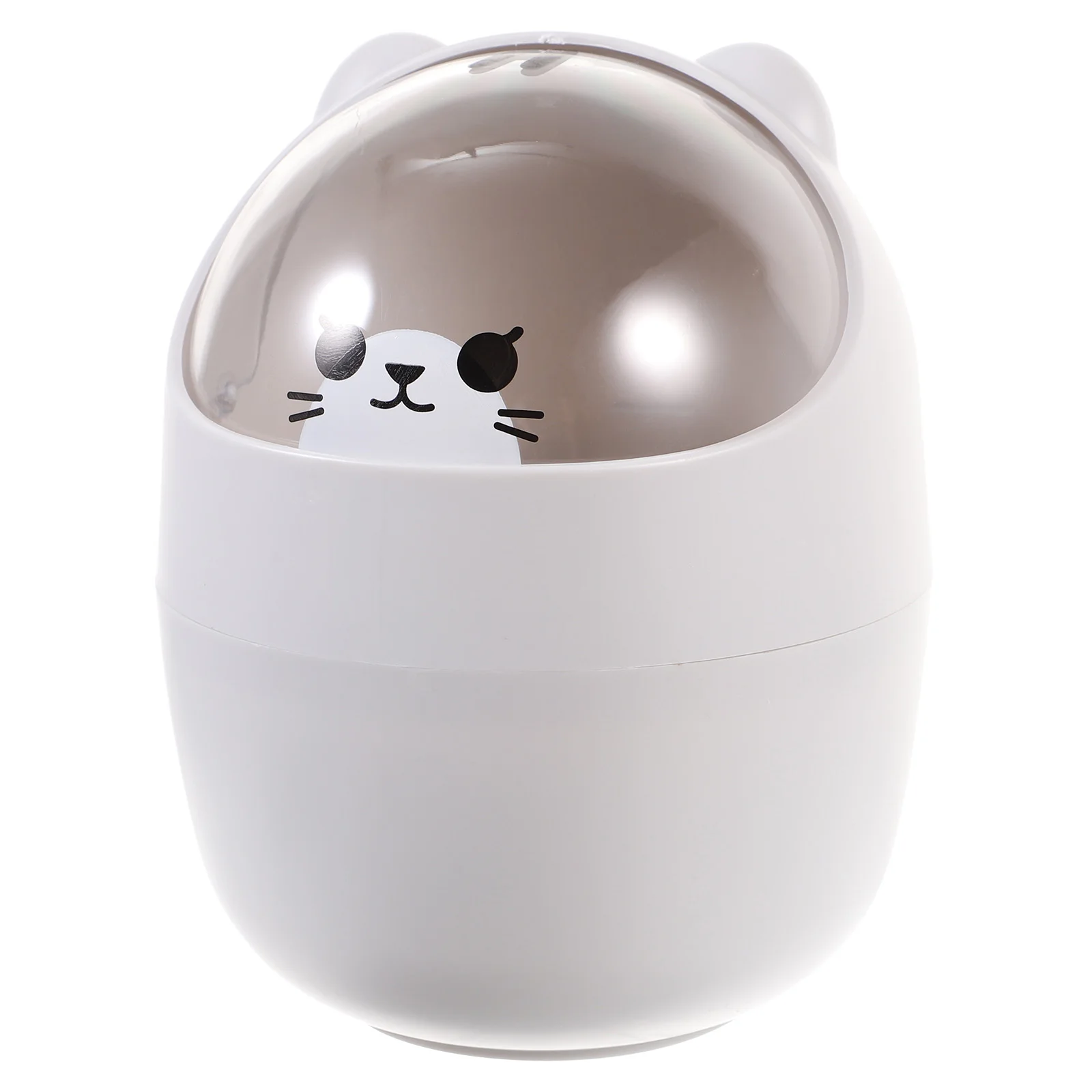 Garbage Can Cartoon Container Multi-functional Storage Bin Lovely Desktop Trash Toy with Lid Plastic Carton Mini