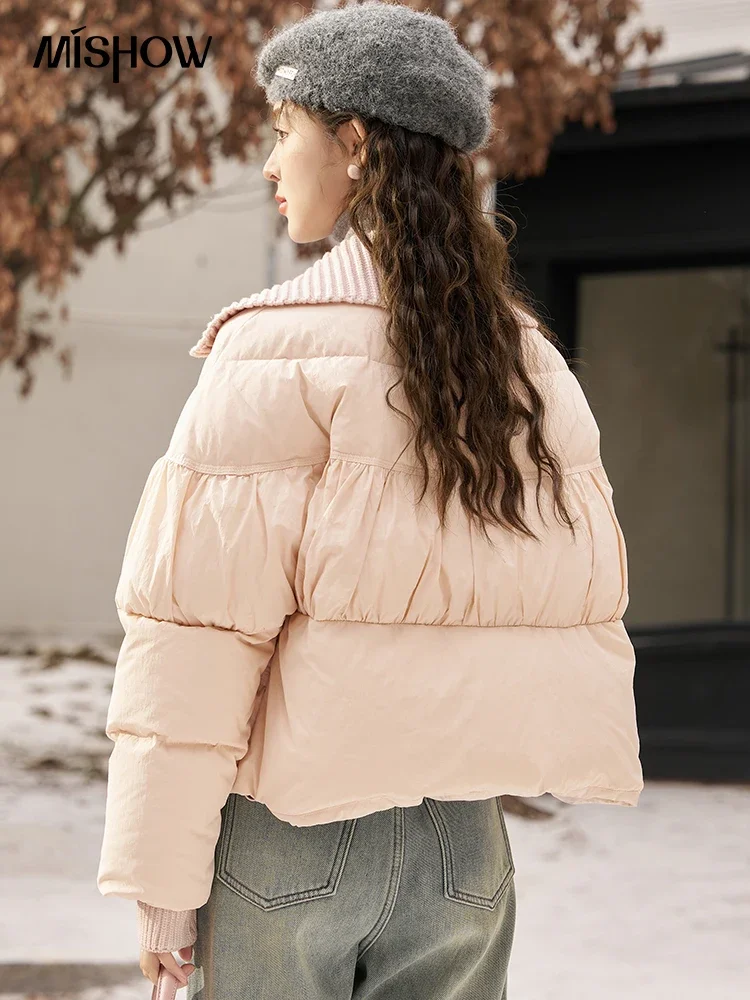 MISHOW Puffer Jacket Women Winter Fashion Short Windproof 90% White Duck Down Coat Korean Style New Outwear Female MXC58Y0034