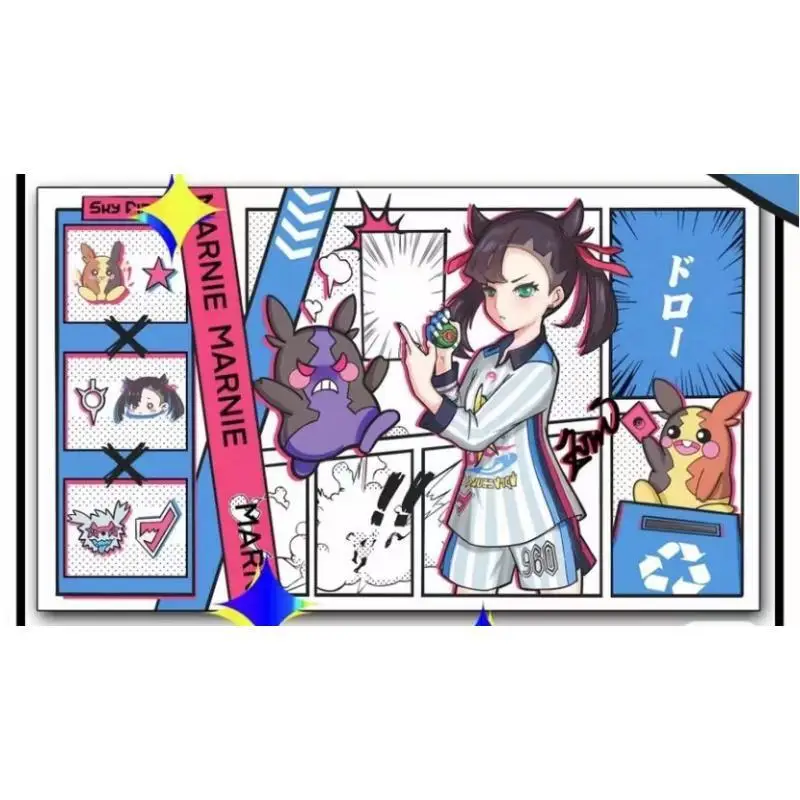 Pokemon PTCG Training Wear Marnie 600x350MM Single Player Anti-slip Game Battle Card Pad Game Battle Card Mat Anime Gift Toy