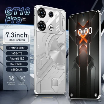 Original GT10 Pro Smartphone 7.3inch Global Version 16G+1TB Snapdragon8 gen2 Android13 72+108MP 4G/5G Cellphone Mobile Phone