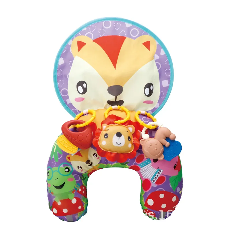 Black White High Contrast Newborn Sensory Tummy Time Head-Up Training Pillow Double-Sided Lying Support Infant Development