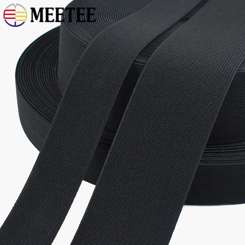 2/3/5/10M 20-70mm Black Elastic Band 1.5mm Thick Rubber Bands Underwear Pants Waist Stretch Strap Repair DIY Sewing Accessories