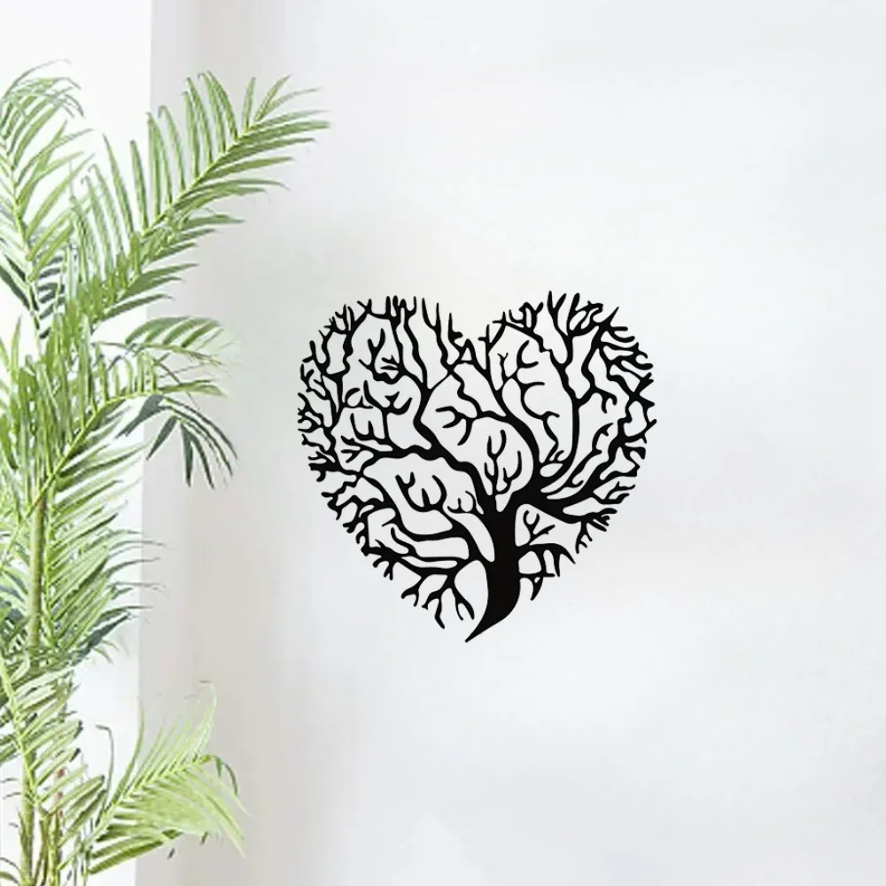 

Привлекательная черная металлическая железная домашняя настенная декорация, 1 шт. Древо жизни в форме сердца. Металлическая стена для сада и сердца, настенный знак.