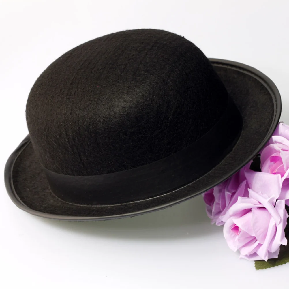 

Magician Felt Black For Men Adult Costume Party Accessory Retro Mystery Dress Up Hat Mens Felt Hat Black