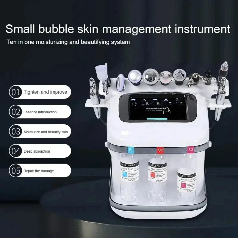 10 in 1 H2o2 Aqua Peeling Lift Skin Bubble Moisturizer Oxygen Hydrofacial Machine, Skin Care Cleansing Facials 2024