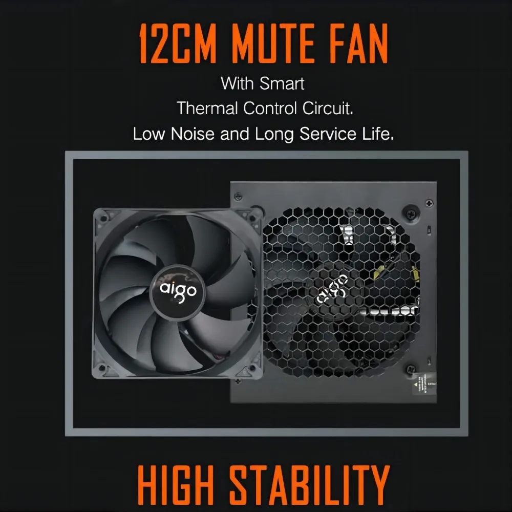 Aigo AK PC PSU Power Supply 800W Competitive Game Gamer RGB 120mm Fan 220V ATX Desktop Computer Power Supply For BTC Pc gamer