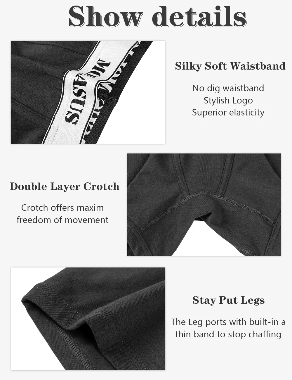 Molasus Comfortable Solid Women\'s Cotton Panties Boxer Briefs Ladies Breathable Letter Belt Underwear Female Knickers Boyshorts