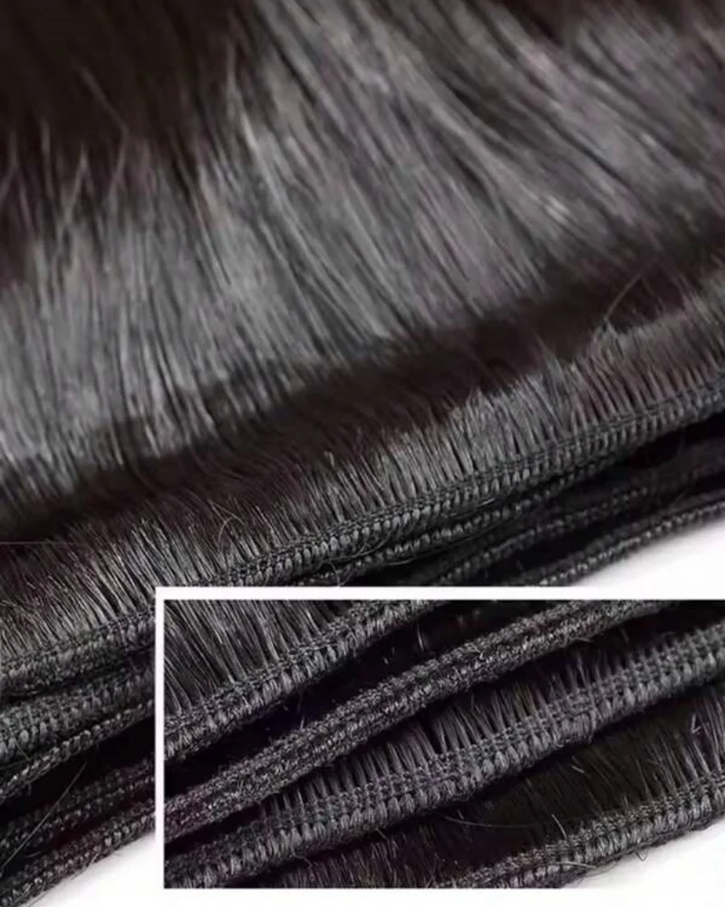 3/4 szt. Długie, proste pasma włosów 14-32 cale, doczepiane włosy naturalnego czarnego koloru, ludzkie włosy w pasmach dla kobiet, naturalny czarny kolor.