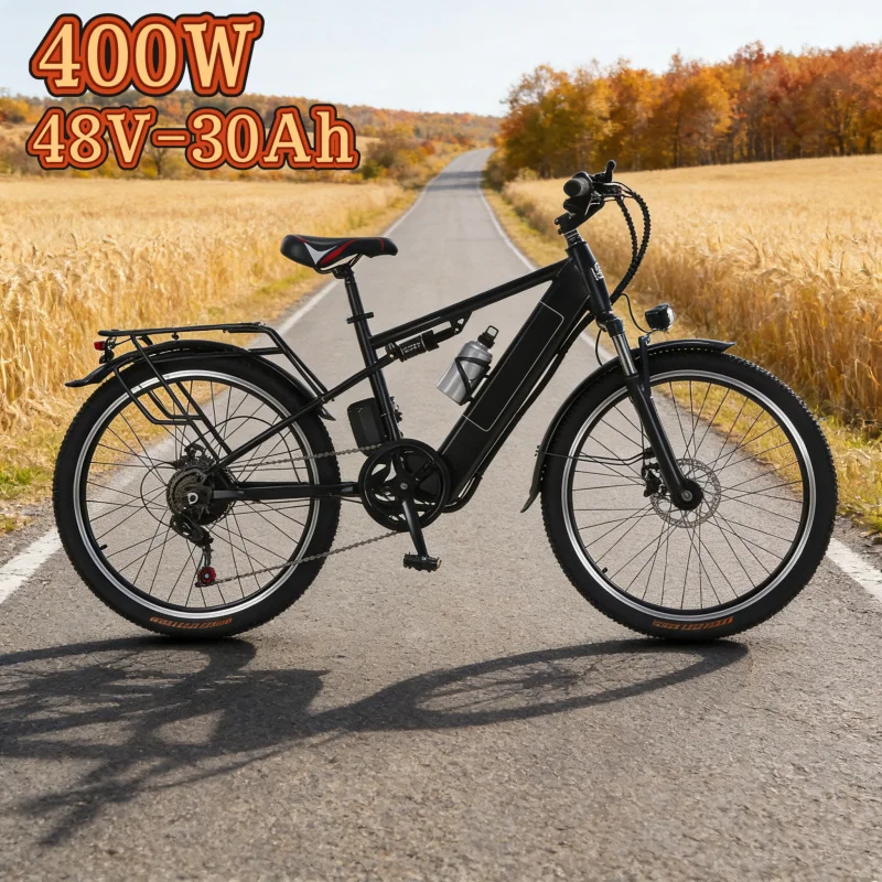 

26-дюймовый электровелосипед, мотор 400 Вт, аккумулятор 48В 30Ач, электровелосипед для взрослых, доступны разные цвета, модный электровелосипед