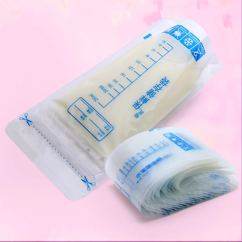 30 Pieces 250ml Milk Freezer Bags Mother Milk Baby Food Storage Breast Milk Storage Bag BPA Free Baby Safe Feeding Bags Feeding