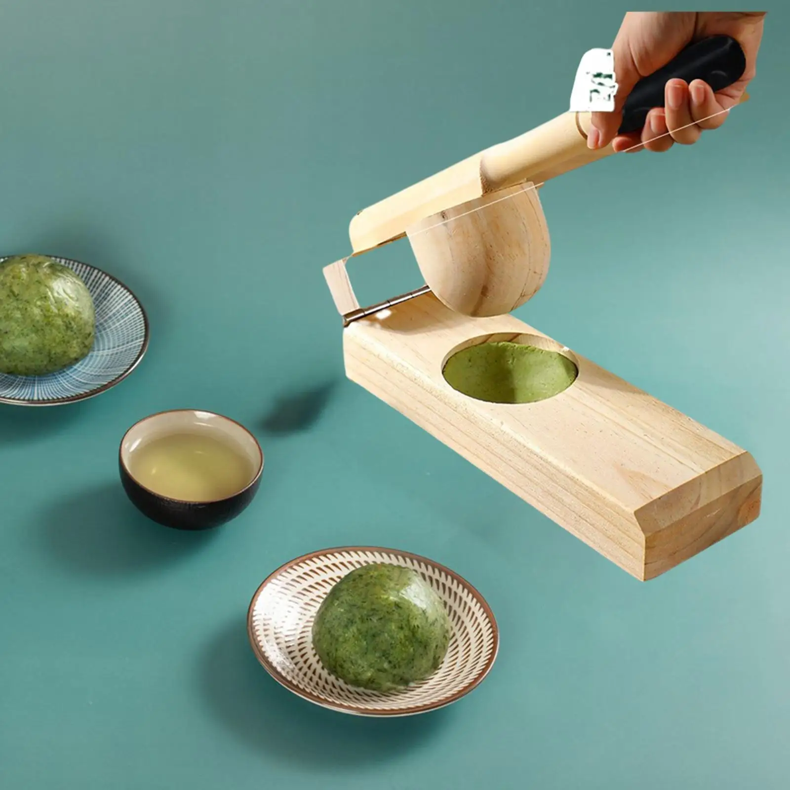 

Деревянный пресс для приготовления теста Mochi, инструмент для прессования теста, кухонный инструмент «сделай сам», Qingtuan, форма для шариков для домашнего мероприятия, вечеринки