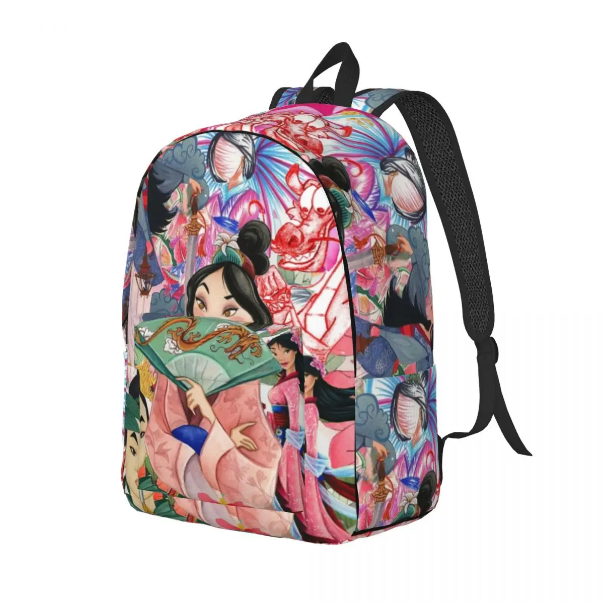 Custom 3D Print Mulan Canvas Backpacks for Girls Boys School College Travel Bags Men Women Bookbag Fits 15 Inch Laptop