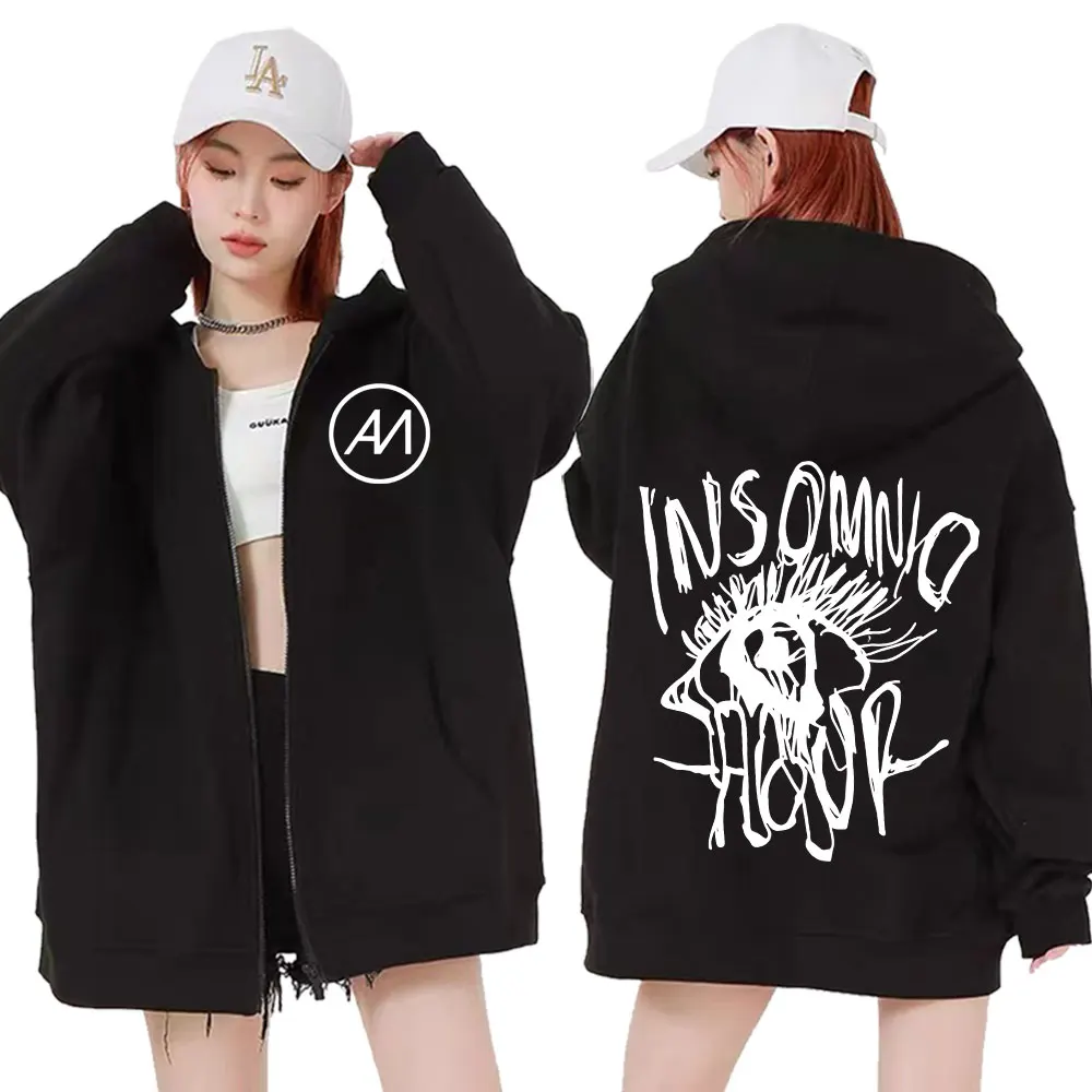 أبراهام ماتيو Insomnio جولة 2025 زمم هوديس الرجال الملابس خمر شارع العليا البلوز معطف الصوف Bodywarmer قلنسوة بسحاب #1