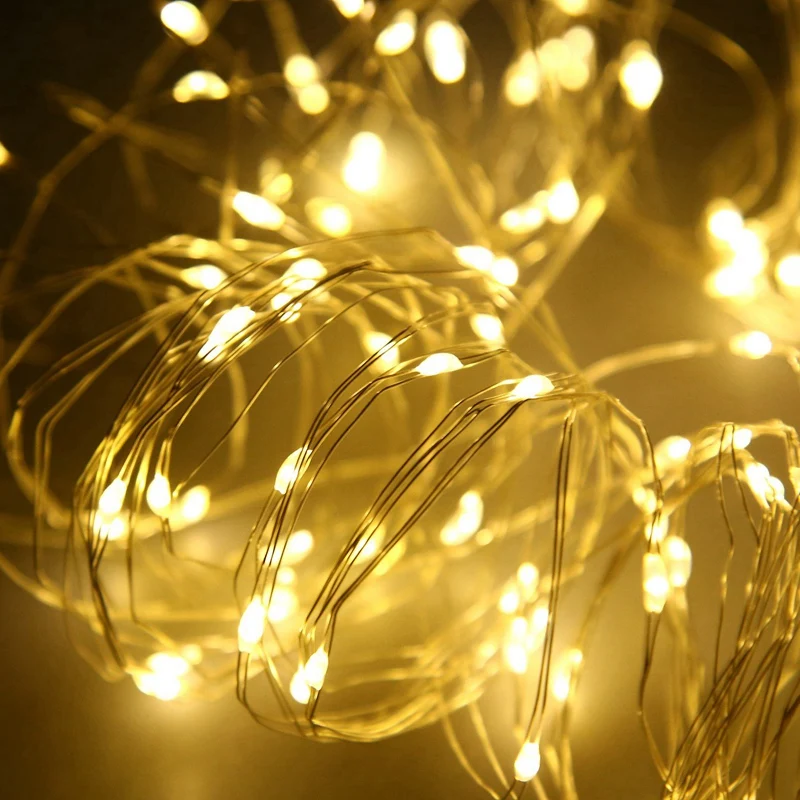 2X أضواء سلسلة الشمسية ، 10 متر 100LED أضواء سلسلة في الهواء الطلق ، أضواء سلسلة الزخرفية مقاوم للماء