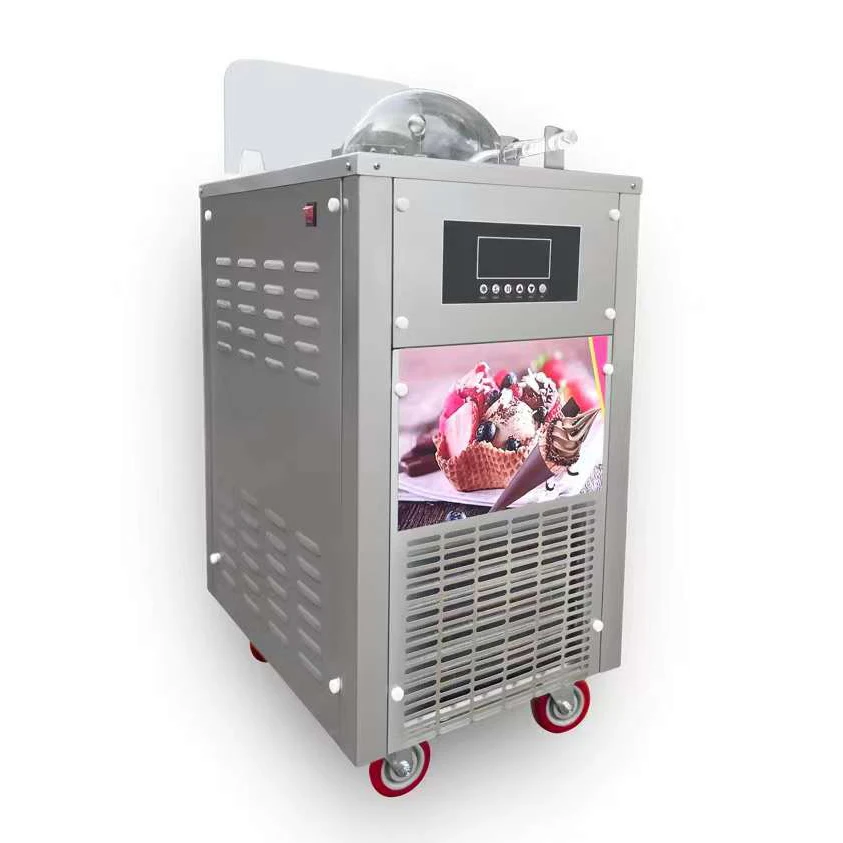 Commercial Gelato Hard Ice Cream Machine Italian Water Ice Machine Vertical Batch Freezers, 5.5 Gallon/hour Feeding+mixing