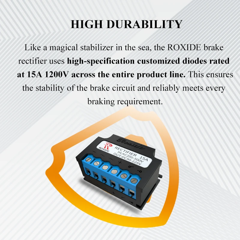15A Rectifier, AC220V, DC90-110V, 380V/170V; Motor Brake Switch, 200-500V