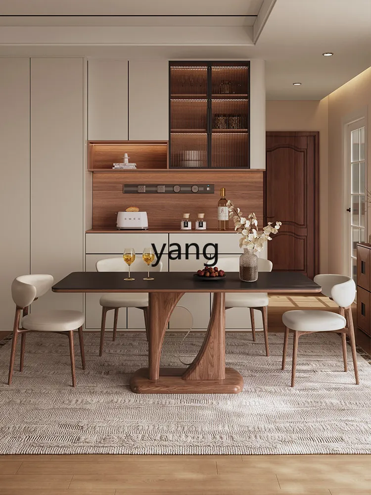 LMM household small apartment medium and antique rectangular dining table and chair combination
