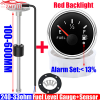 Universal Car Fuel Gauge+Fuel Level Sensor 100~600mm for 52mm Fuel Level Gauge 240-33 Ohm Oil Float Level Sensor RV Boat 9-32V