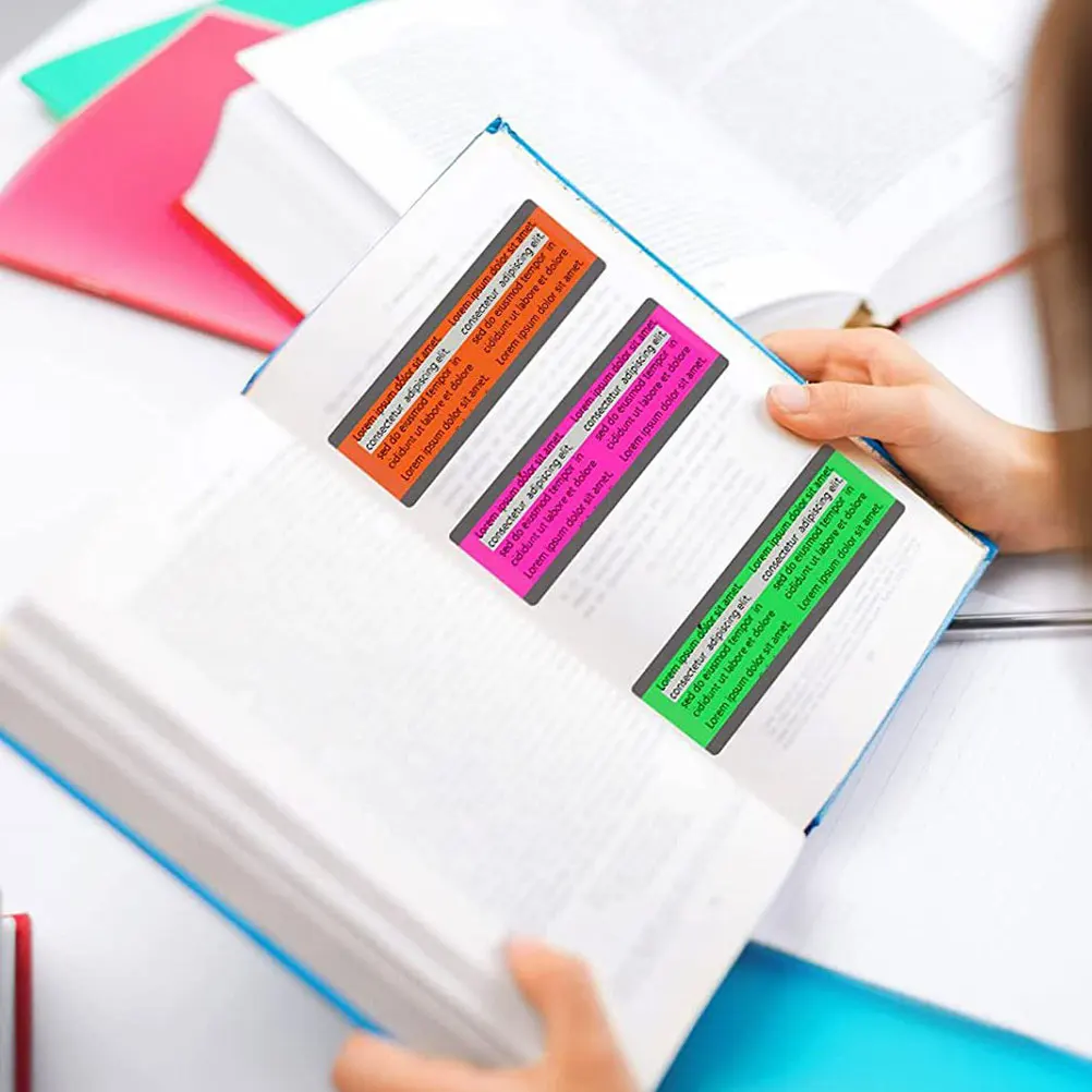 16 pezzi Segnalibri guida lettura Strisce di tracciamento lettura colorate Evidenzia striscia Indicatore di lettura Strumento di lettura per la scuola a casa