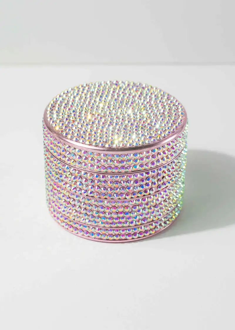 4 Layers Diamond Style Pink Grinder Spice Metal Crusher Accessories Machine