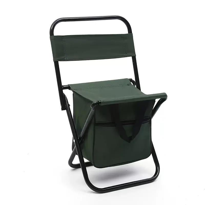 Silla Plegable Portátil para Camping, Taburete Ligero con Respaldo para Caza y Pesca al Aire Libre, Resistente