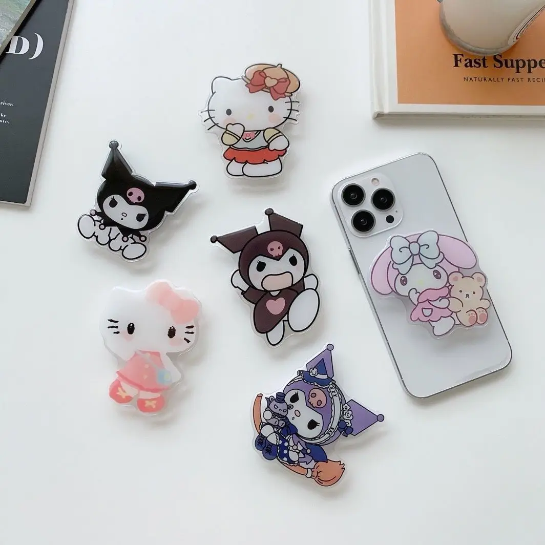 

Cute Animals Hello Kitty Kuromi Foldable Phone Grip Tok Japan Ring Phone Holder For iPhone 15 14 13 Pro Max Samsung Stand Holder