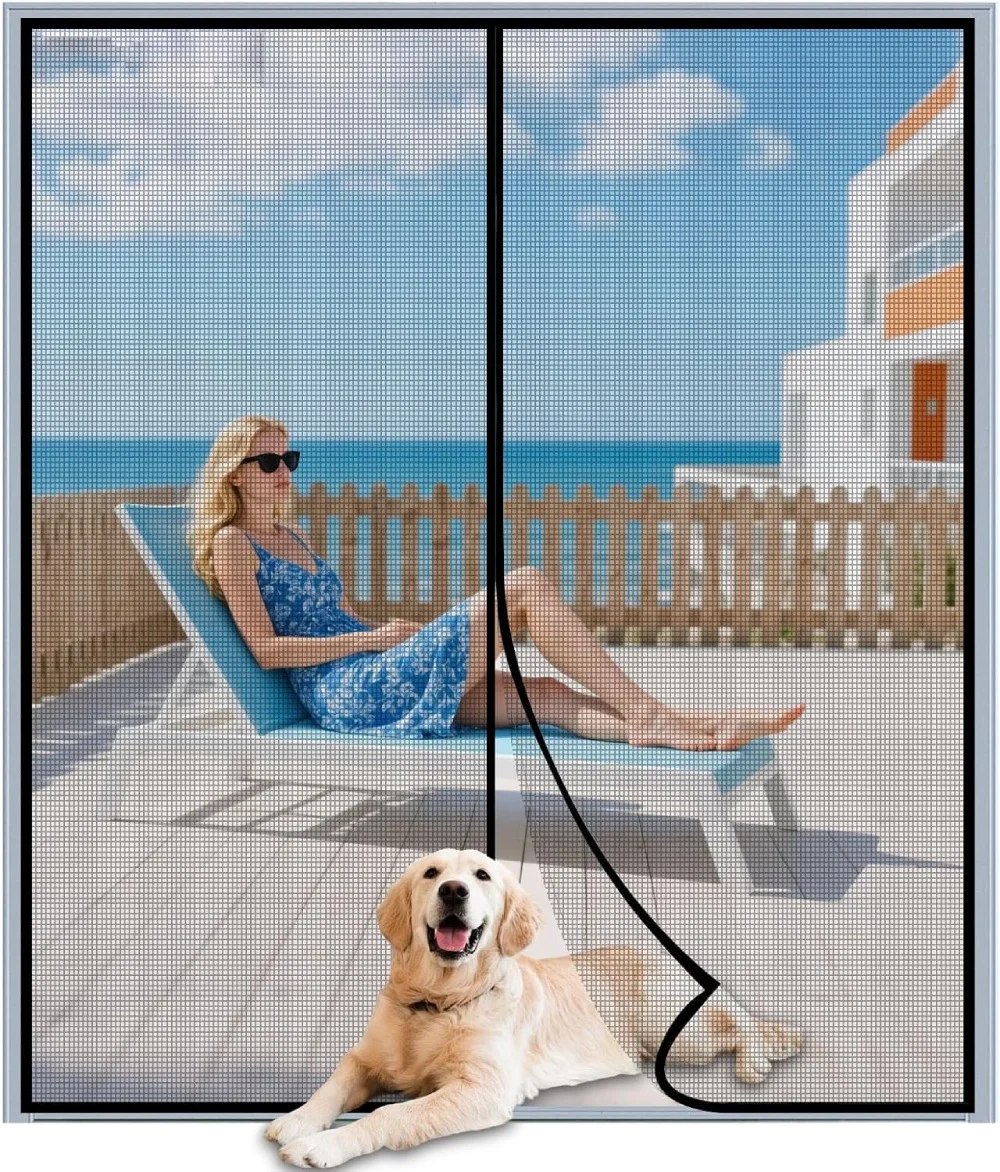 Magnetic Screen Door Auto Close Mesh Curtain Anti Mosquito Fly Net,No Drill Screen Balcony Front Door Indoor Summer Use