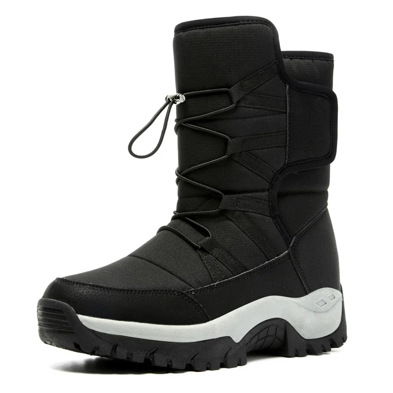 Men boots winer waterproof  Men Snow Boots High Top Ankle  Boots Platform Warm Plush