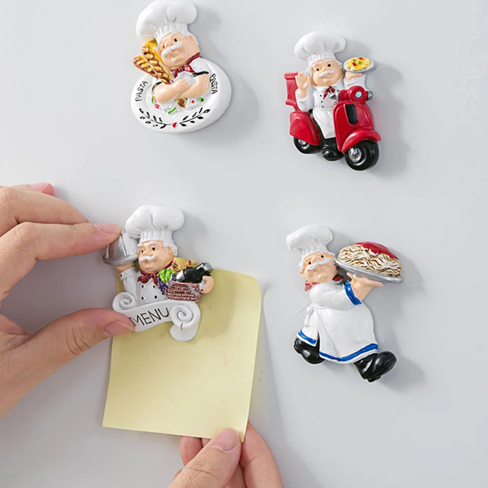 

4pcs Fridge Magnets Cartoon Refrigerator Magnet Stickers Kitchen Decoration Pp Material Home Office Use Mixed Style Set