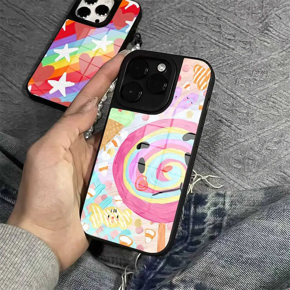 

Cute Bear Cartoon Rabbit Phone Case Phone Case Glass Cover For Iphone 16 15 14 12 11 13 Pro Max Mini Puls Attraction CASE