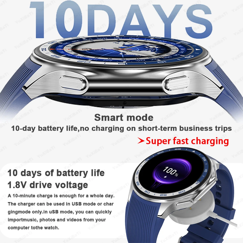 Para Huawei OPPO Watch X reloj inteligente hombres 4GB de memoria AMOLED pantalla HD Bluetooth llamada NFC ritmo cardíaco impermeable SmartWatch