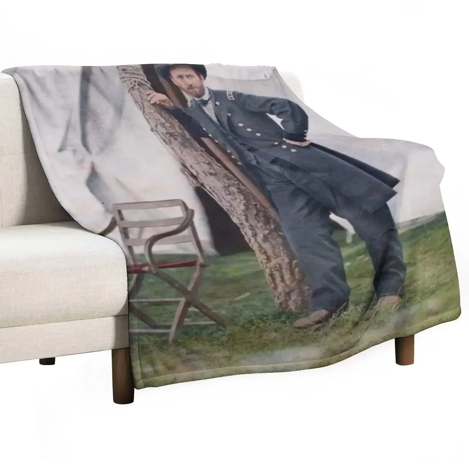 Ulysses S. Grant at Cold Harbor, 1864 Throw Blanket Baby Plaid on the sofa Blankets