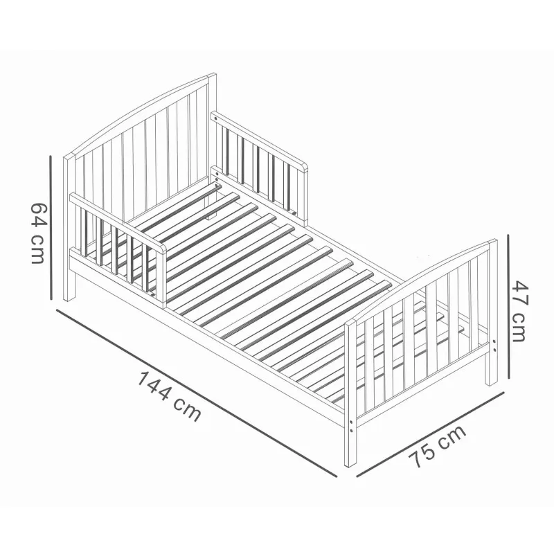 High quality solid wood toddler bed pine bed frame toddler bedroom white