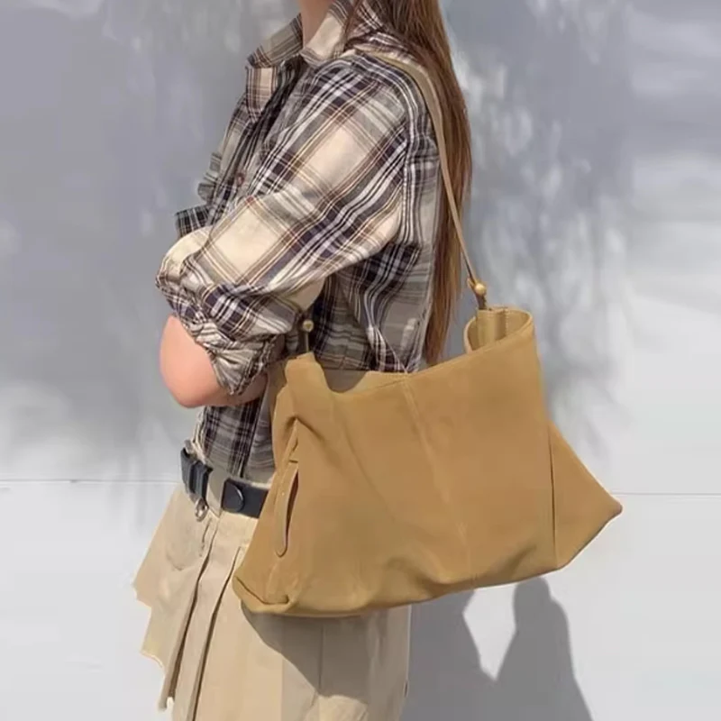 

Замшевая сумка через плечо в стиле ретро, женская сумка, осень-зима 2021, новая пригородная большая вместительная сумка-тоут