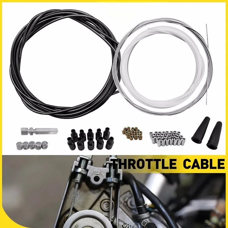 5M Universal Throttle Cable Kit DIY Workshop Replacement Throttle Control Cable Set For Auto Motorcycle Off-road Vehicle Go Kart