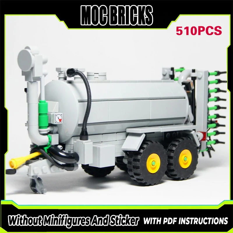 

Конструктор MOC: Модель городского автомобиля, классический сельскохозяйственный цистернатор для удобрений, модульная технология, подарок на праздник, набор для сборки, детская игрушка