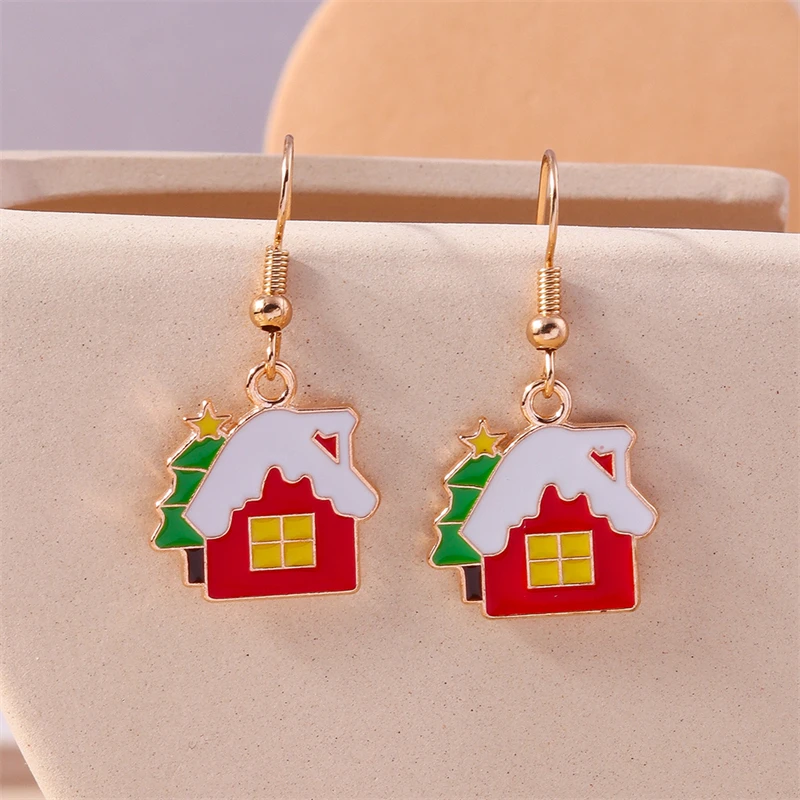 Mode handgemachte gestrickte Weihnachtsmütze Tropfen Ohrringe für Frauen Mädchen Neujahr Party Urlaub Schmuck Dekoration – Detail 8