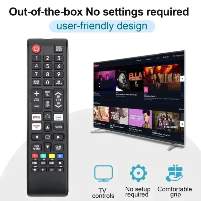 Universal Remote Control For Samsung LCD LED Smart TV ABS Material Replacement Controller Sensitive Buttons Comfortable Grip
