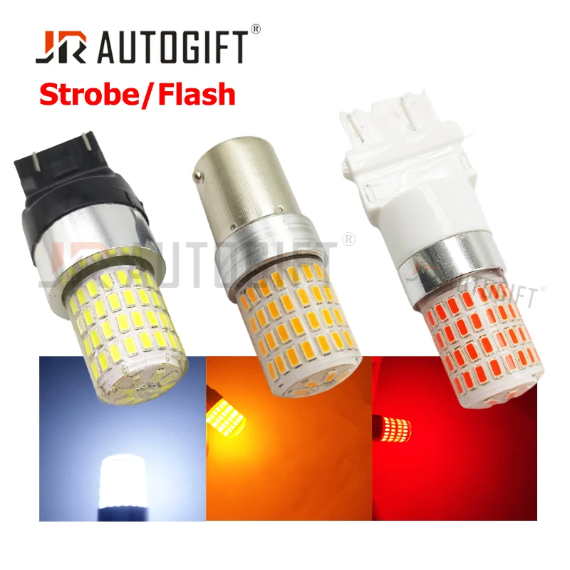 

50X 24v strobe light for Truck 1156 BA15S 1157 BAY15D Red Strobe Lamp 72 SMD LED Bulb Car Brake Turn Signal Tail Flashing Light