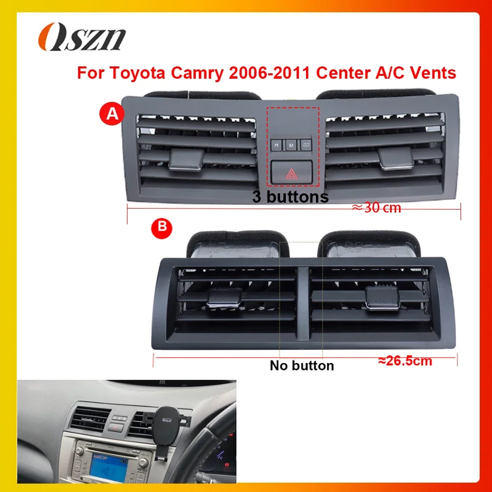 For Toyota Camry Dash 2007-2013 Center A/C Air Conditioning Vents Trim Insert Outlet Panel Grille Car Accessories vehicles