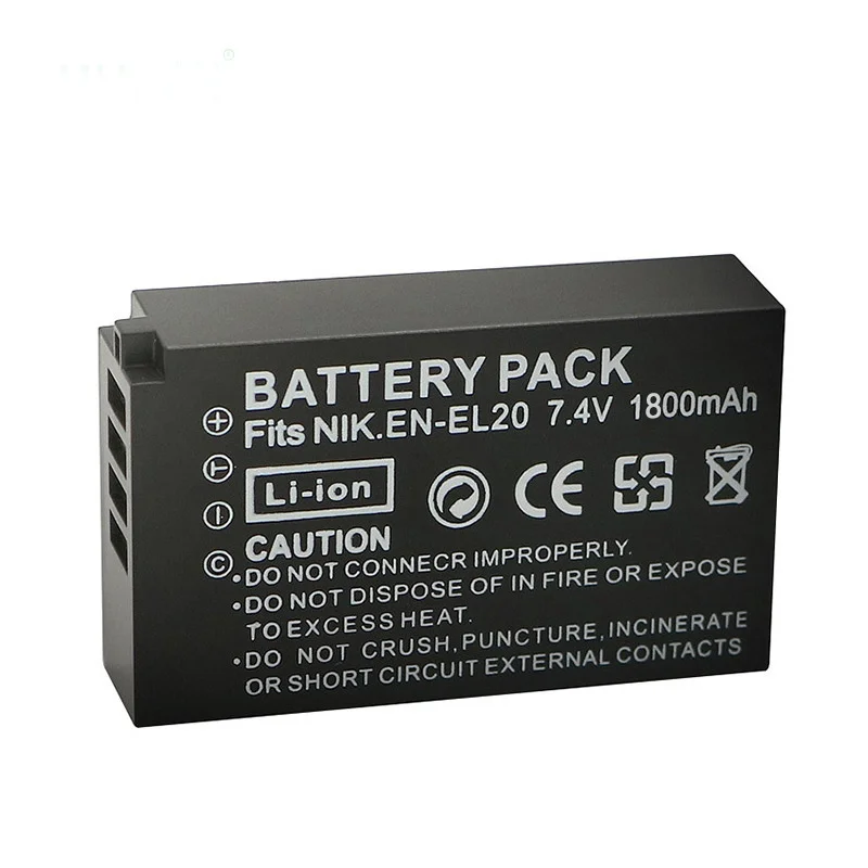 1800mAh EN-EL20a EN-EL20 Battery/Charger For Nikon Coolpix P1000 P950 1 J1 J2 J3 DL24-500 Blackmagic Pocket Cinema Camera