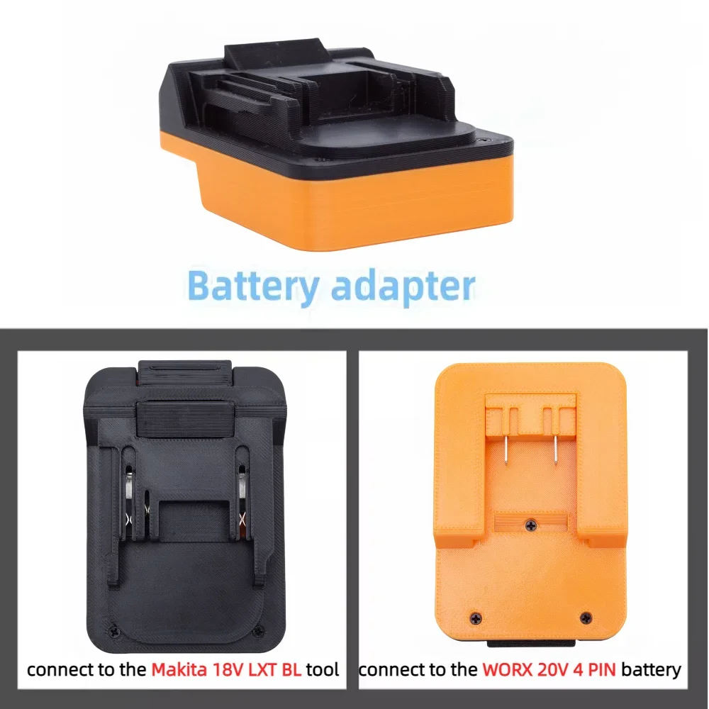 Battery Adapter Converter for WORX 20V 4 PIN Li-ion Battery Series To Makita 18V LXT BL Cordless Power Tools(Adapters only）