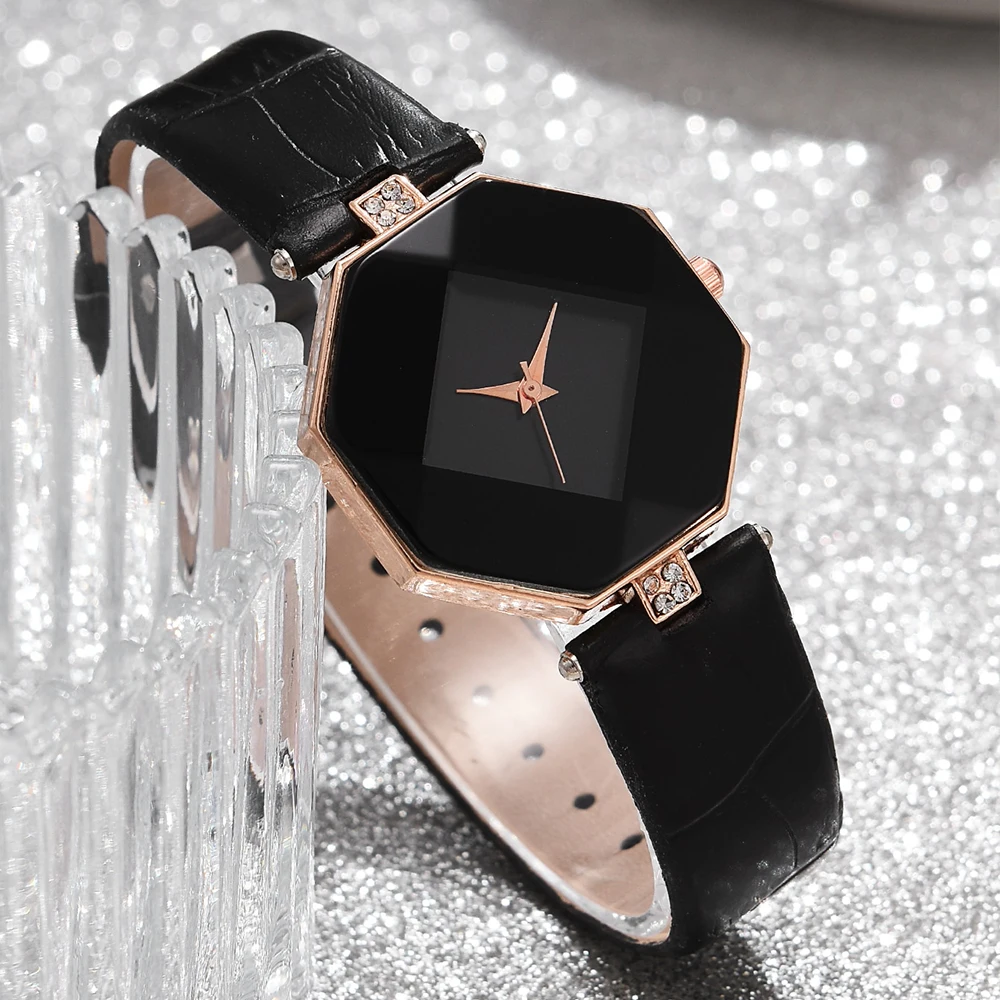 Set Watch For Women Luxury Leather Analog Ladies Quartz Wrist Watch Fashion Bracelet Watch Set Holiday Gifts Montre Femme 5PCS