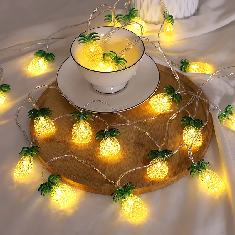 1.5 متر الصيف فلامنغو الأناناس سلسلة أضواء شجرة جوز الهند هاواي LED أضواء الفناء ل الاستوائية هاواي المنزل شاطئ ديكور الحفلات