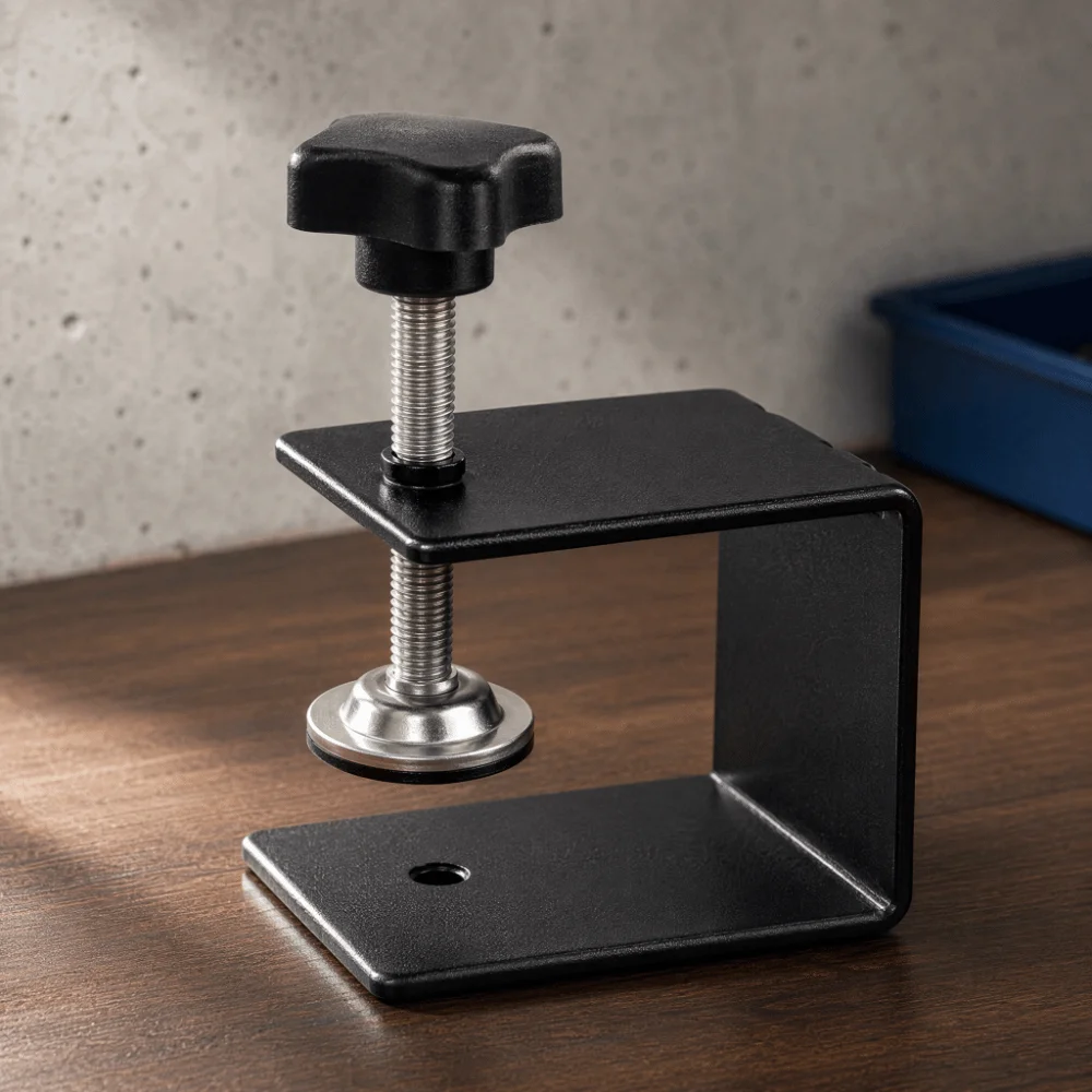 2pcs Cold Rolled Steel Drawer Installation Clamps Non-slip Silicone Pad Universal Design Cabinet C-Clamps Heavy Duty